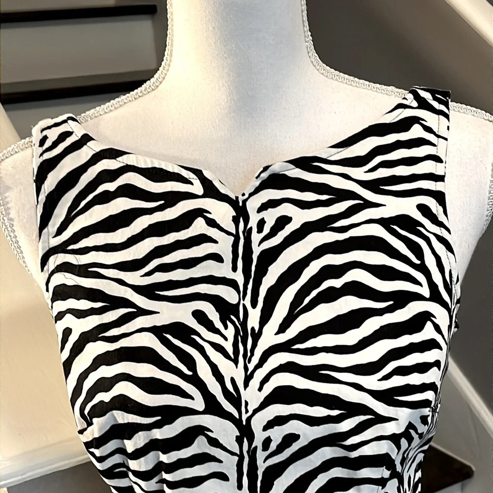 California Concepts Zebra print sleeveless dress. Sz 12 Great for Summer - Picture 4 of 16